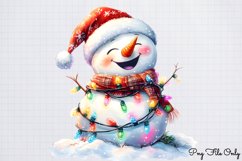 Funny Christmas Snowman Clipart PNG Product Image 1