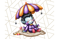Summerween Beach Party Clipart PNG, Halloween Beach Art Product Image 5