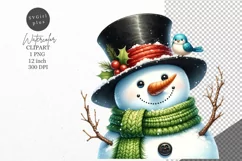 Christmas clipart, Snowman clipart, Winter sublimation Product Image 1