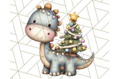 Christmas Dinosaur Party Png, Dino Clipart PNG Product Image 5