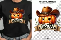 Howdy Pumpkin, Sublimation PNG Design for Card Making Product Image 1