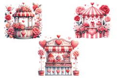 Valentine booths watercolor clipart Product Image 9