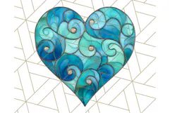 Stained Glass Heart PNG Clipart in Pastel and Bright Colors Product Image 5