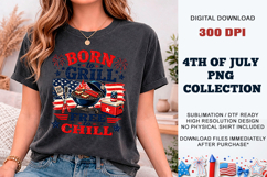 Born to Grill Free to Chill PNG | BBQ DTF Product Image 8