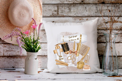 White &amp; Gold Hair Salon Sublimation PNG Beauty Tools Design Product Image 3