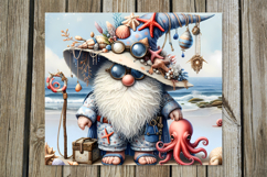 Gnome Beach life | 4 Skinny Tumbler Sublimation designs PL2 Product Image 5