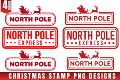 Christmas Stamp Clipart, Christmas Retro sublimation PNG Product Image 1