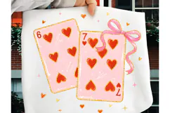 Playing Cards Valentine 6 7 PNG, Preppy 67 Six Seven PNG Product Image 1