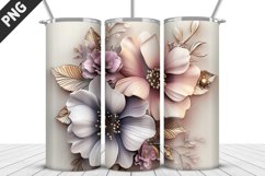 Flowers Tumbler Wrap | Sublimation Design | Tumble PNG Product Image 1