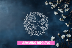 Humming Bird with Flowers SVG Product Image 1