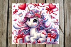 Valentine animals | unicorn Skinny tumbler sublimation Product Image 5