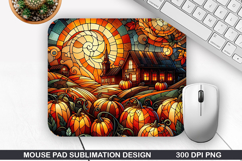 Pumpkin Mouse Pad Sublimation, Halloween Mouse Pad PNG Product Image 1