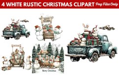 White Rustic Christmas Clipart PNG Product Image 1