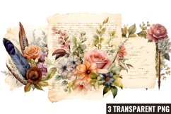 Vintage Floral Writing, Vintage Floral Writing Clipart Product Image 1