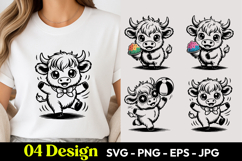 Candy Cow Cartoon SVG PNG Product Image 1