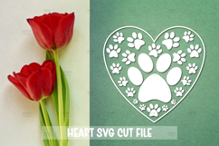 8 Paws Hearts SVG Cut File, Heart Vinyl Decal SVG Product Image 2