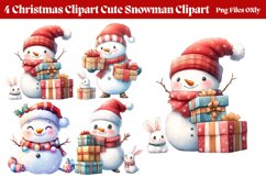 Christmas Cute-Snowman Clipart PNG Product Image 1