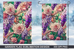 Flowers Garden Flag Sublimation| Summer Garden Flag PNG Product Image 1
