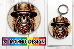 Unique Circle Keychain Magic PNG, Skull Product Image 1