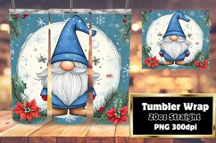 Watercolor Gnome Christmas Tumbler Wrap 20oz Design Product Image 1
