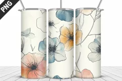 Flowers Tumbler Wrap | Sublimation Design | Tumble PNG Product Image 2
