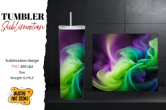 Abstract tumbler. Green smoke sublimation design Product Image 1