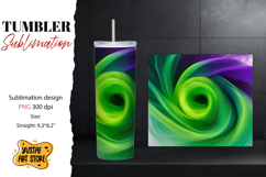 Abstract tumbler. Green smoke sublimation design Product Image 1