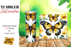Butterfly tumbler. Summer sublimation design Product Image 1