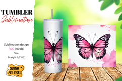 Butterfly tumbler. Summer sublimation design Product Image 1