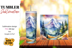 Camping tumbler. Mountain tumbler wrap Product Image 1