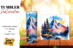Camping tumbler. Mountain tumbler wrap Product Image 1