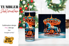 Christmas horse carousel tumbler sublimation. Product Image 1