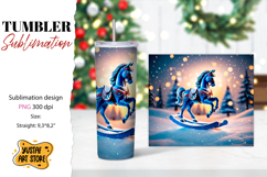 Rocking Horse Christmas Tumbler Sublimation Product Image 1