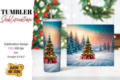 Christmas tree tumbler sublimation. Product Image 1