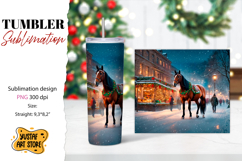 Christmas tumbler sublimation.Horse tumbler Product Image 1