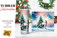 Christmas tumbler sublimation.Horse tumbler Product Image 1