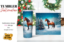 Christmas tumbler sublimation.Horse tumbler Product Image 1