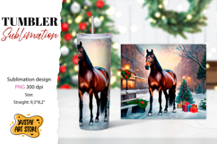 Christmas tumbler sublimation.Horse tumbler Product Image 1