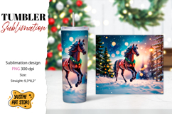 Christmas tumbler sublimation.Horse tumbler Product Image 1