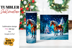 Christmas tumbler sublimation.Horse tumbler Product Image 1
