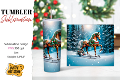 Christmas tumbler sublimation.Horse tumbler Product Image 1