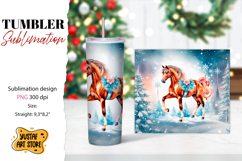 Christmas tumbler sublimation.Horse tumbler Product Image 1