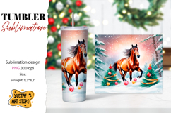 Christmas tumbler sublimation.Horse tumbler Product Image 1