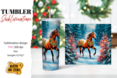 Christmas tumbler sublimation.Horse tumbler Product Image 1