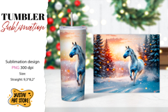 Christmas tumbler sublimation.Horse tumbler Product Image 1