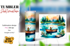 Fishing tumbler. Father&#039;s Day tumbler wrap Product Image 1