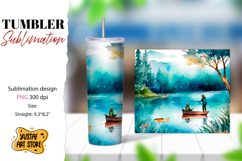 Fishing tumbler. Father&#039;s Day tumbler wrap Product Image 1
