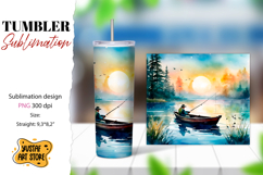 Fishing tumbler. Father&#039;s Day tumbler wrap Product Image 1