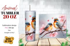 Animal tumbler sublimation. Mom and baby bird tumbler wrap Product Image 1