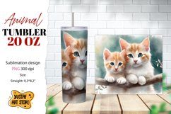 Animal tumbler sublimation. Mom and baby cat tumbler wrap Product Image 1